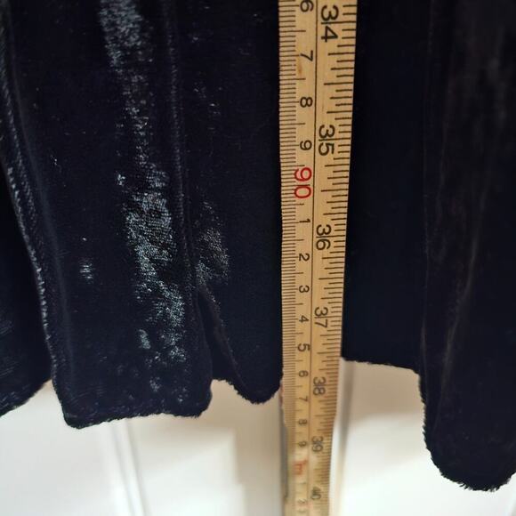 Vintage Liza Lynn Velvet Skirt Womens Large Black 90s Maxi Whimsigoth Fairy Boho - Picture 5 of 8